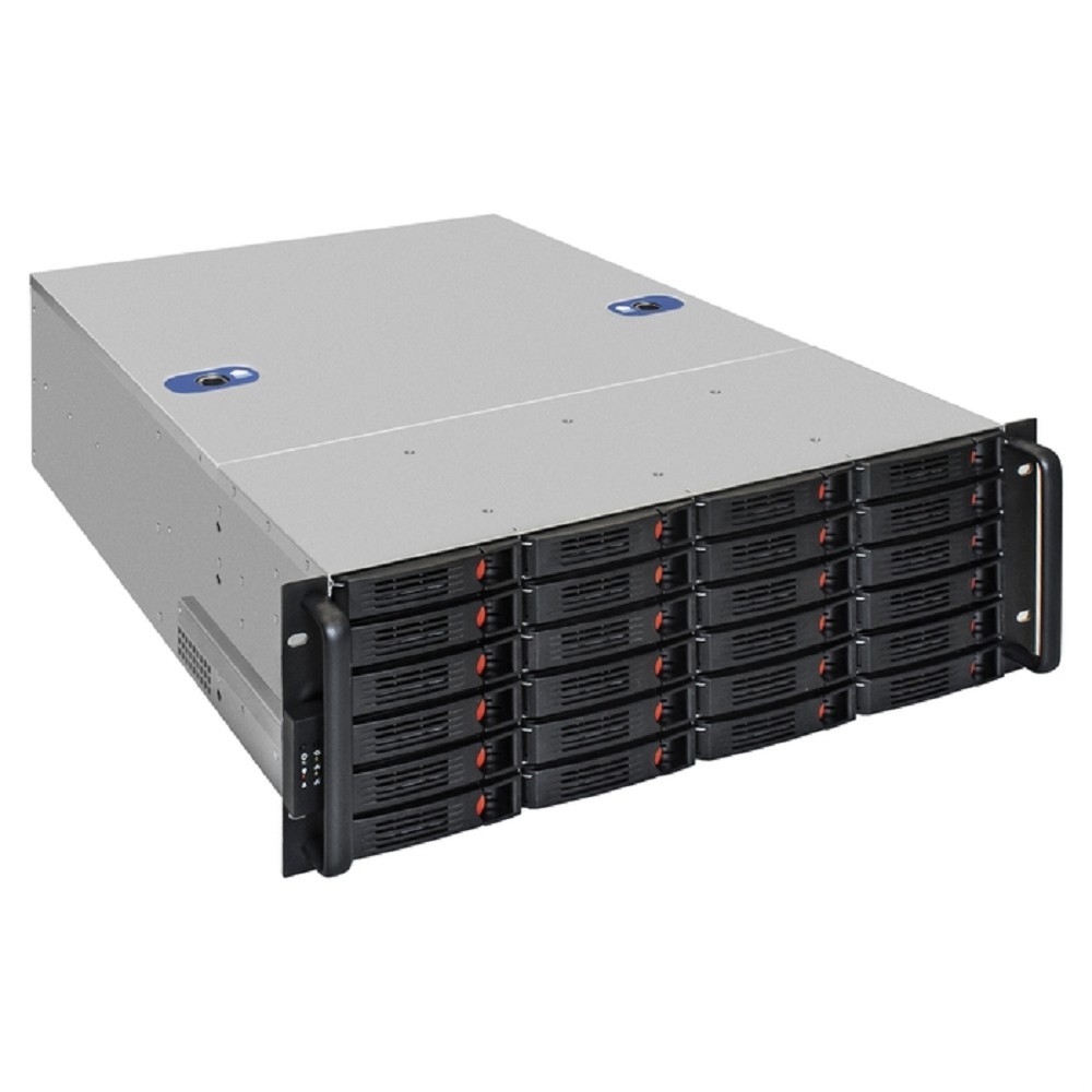 Exegate EX300123RUS Серверный корпус ExeGate Pro 4U660-HS24 <RM 19", высота 4U, глубина 660, БП 800PAS, 24xHotSwap, USB>