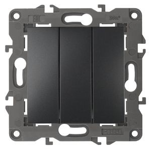 Эра Б0034254 14-1107-05 Выключатель тройной, 10АХ-250В, IP20, Эра Elegance, антрацит