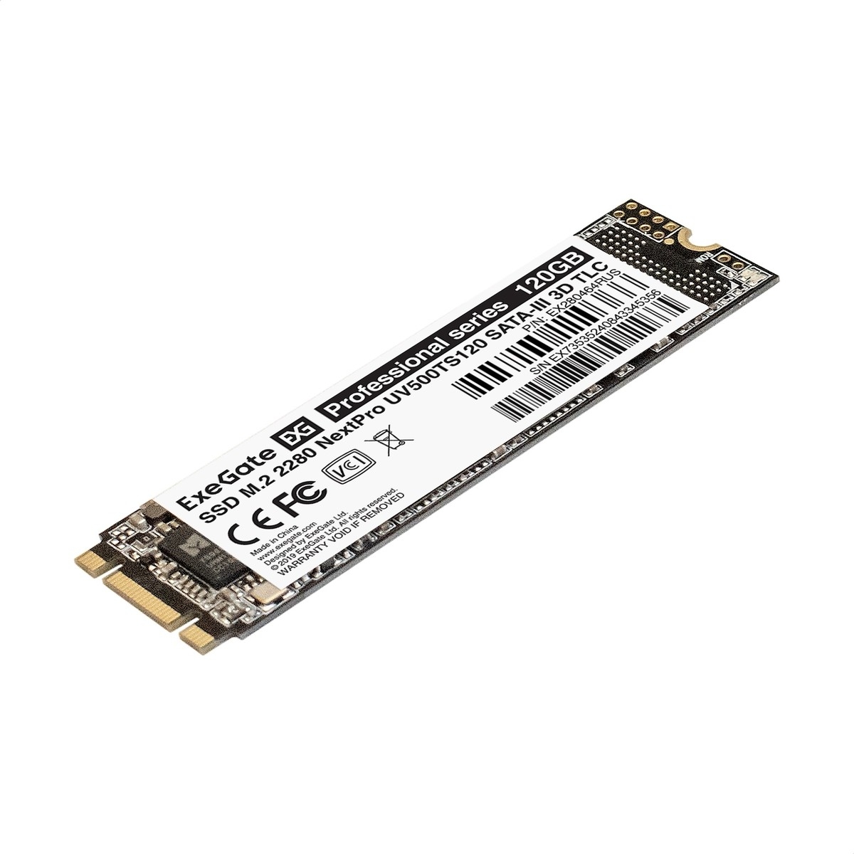 Накопитель SSD ExeGate NextPro UV500TS120, 120Gb, M.2, SATA 3, R/W 558/497