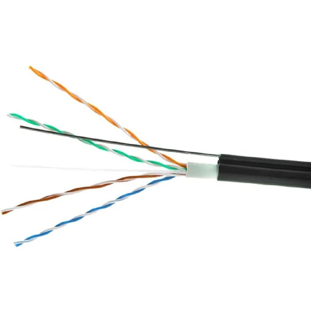 Cablexpert UPC-5051E-4-CU-OUTR Кабель Cablexpert (RU) UTP outdoor 4x2x0.51 на тросу, медный, кат.5e, однож., 305м, coil, черн