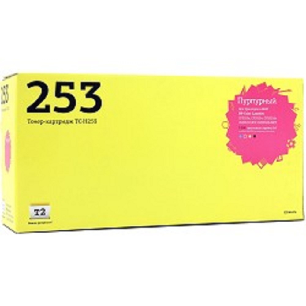 Картридж лазерный T2 TC-H253 (CE253X) TC-H253 CE253A пурпурный (7000стр.) для HP CLJ CP3525n/CM3530 без чипа