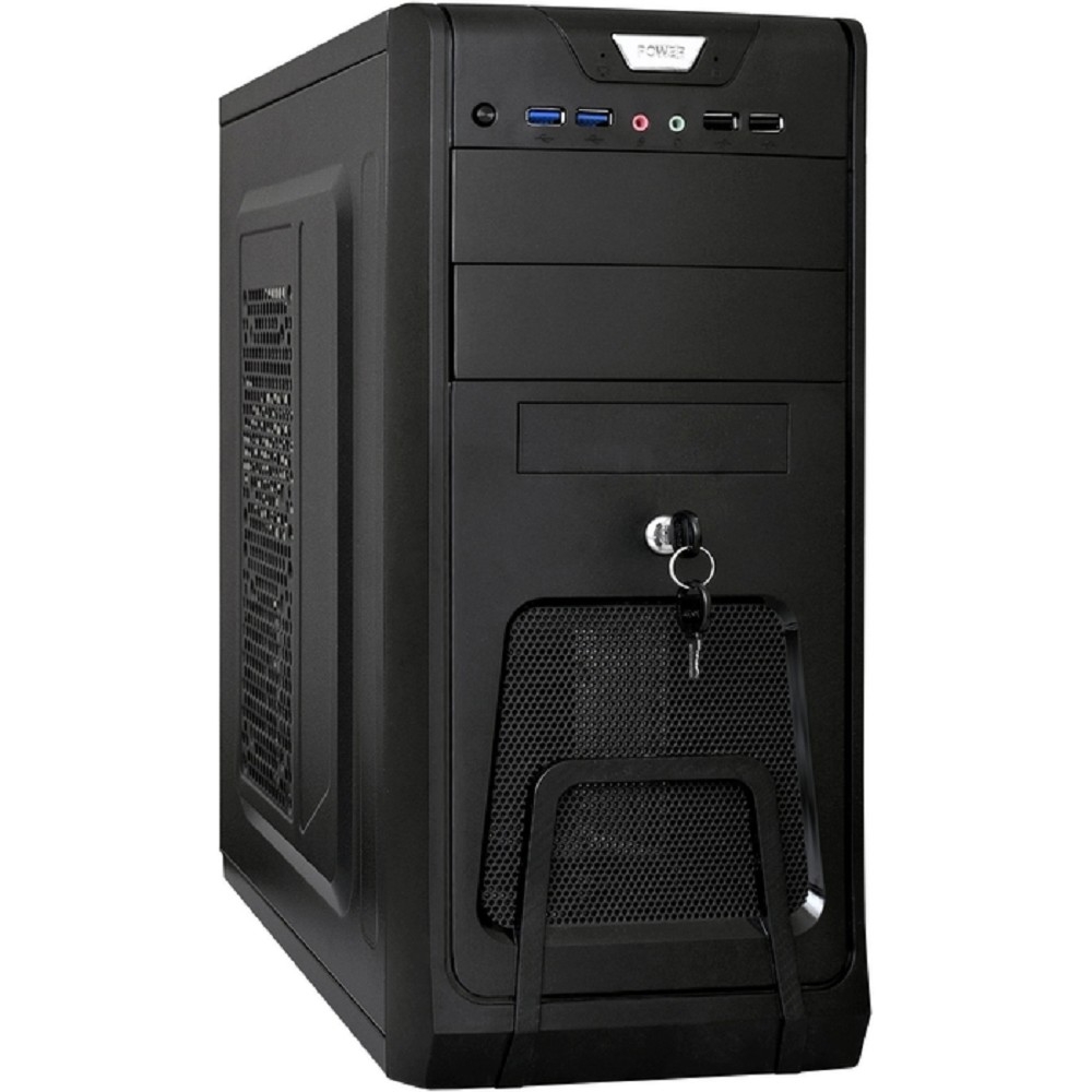 Exegate EX299165RUS Корпус Miditower ExeGate CP-603UB-UNS500 (ATX, БП UNS500 с вент. 12см, 2*USB, аудио, черный)