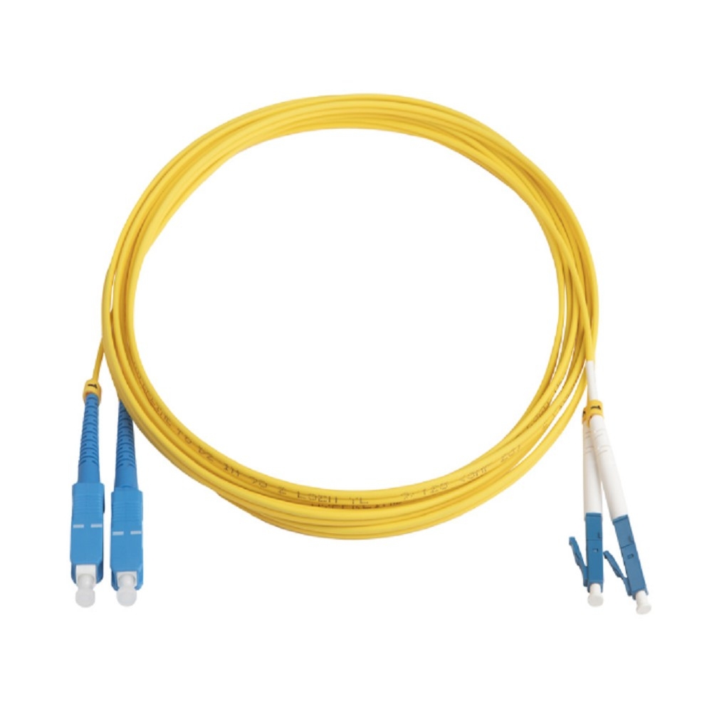 Кабельная сборка Hyperline FC-D2-9-LC/UR-SC/UR-H-3M-LSZH-YL Патч-корд волоконно-оптический (шнур) SM 9/125 (OS2), LC/UPC-SC/UPC, 2.0 мм, duplex, LSZH, 3м