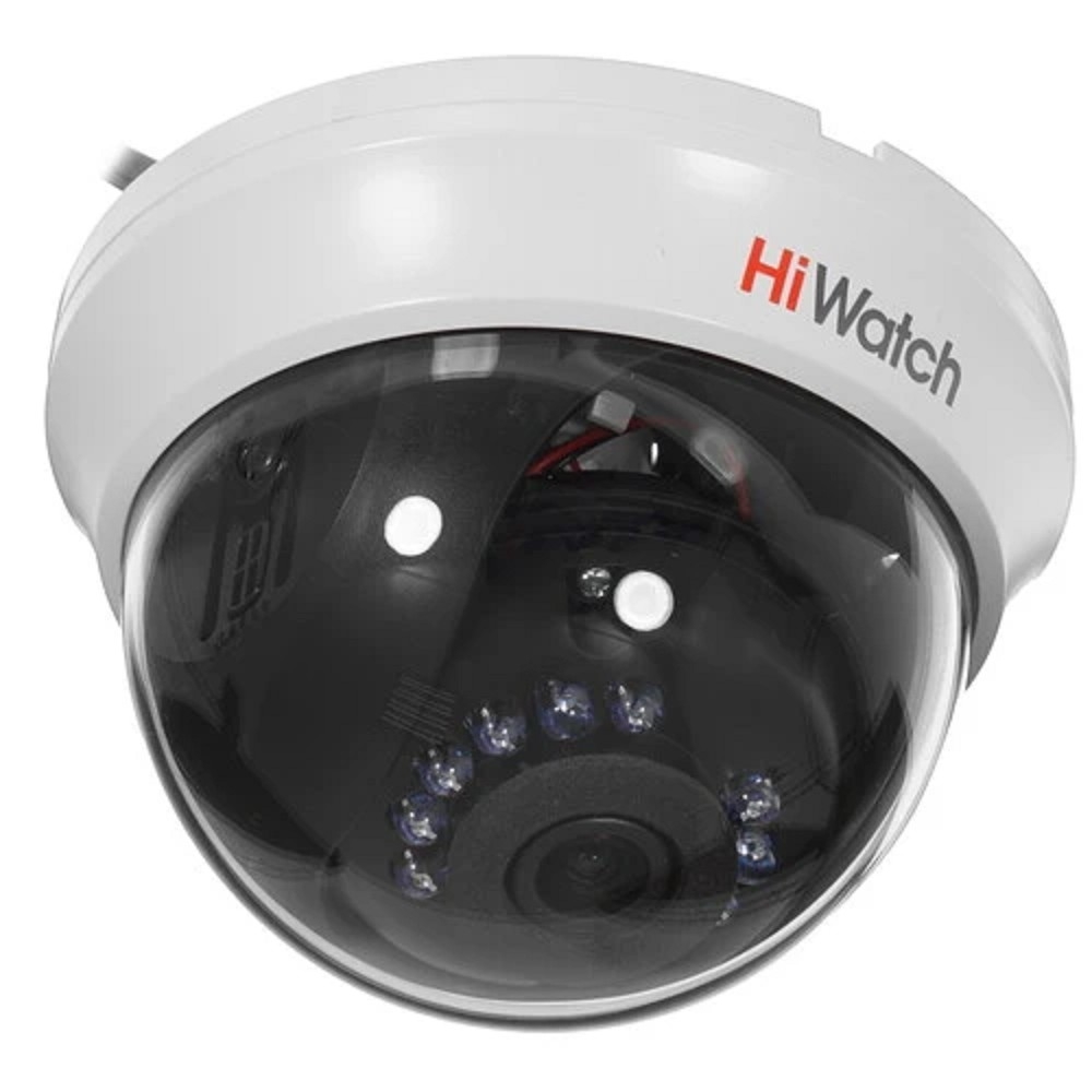 Камера видеонаблюдения аналоговая HiWatch DS-T591(C) (2.8 MM), 2560x1944, 2.8 мм, ИК 20 м, 5Мп, 1/2.5" CMOS, внутренняя, купольная, HD-TVI/AHD/CVI/CVBS, белый