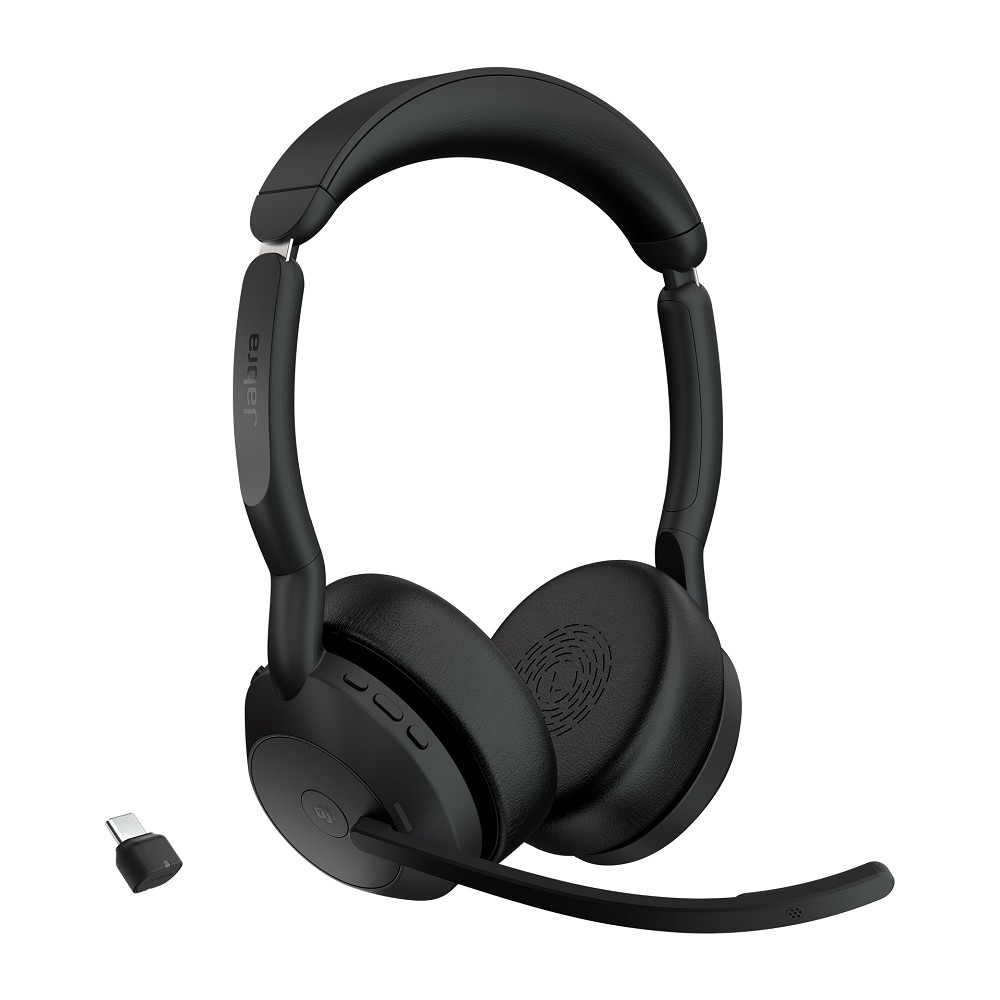 Jabra 25599-999-899 Наушники с микрофоном Jabra Evolve2 55, Link380c MS Stereo черный накладные BT оголовье (25599-999-899)