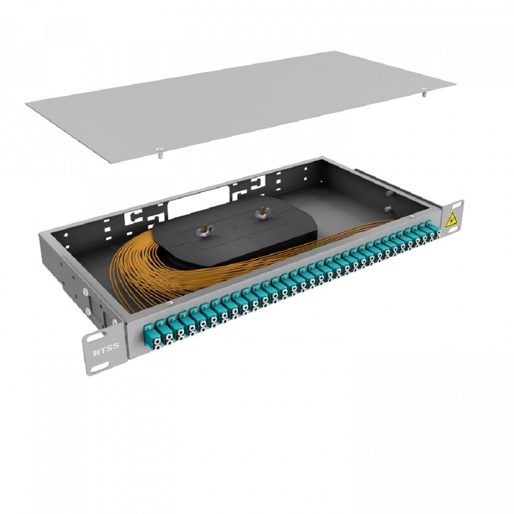 NTSS Кросс 19" NTSS PREMIUM, предсобранный 1U, 32 порта LC/UPC duplex, 50/125 мкм ОМ3, (сплошная панель, розетки, сплайс 2шт, КДЗС, пигтейлы) NTSS-RFOB-PM-1U-32-2LC/U-503-SP1.5G0A