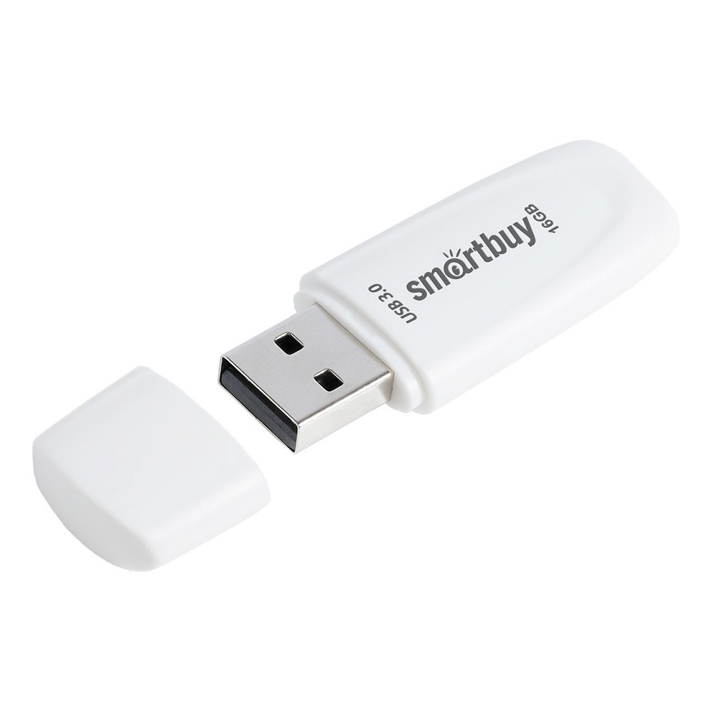 Флешка USB SmartBuy Scout white (SB016Gb3SCW), 16Gb, USB 3.0, R/W 100/40, белый