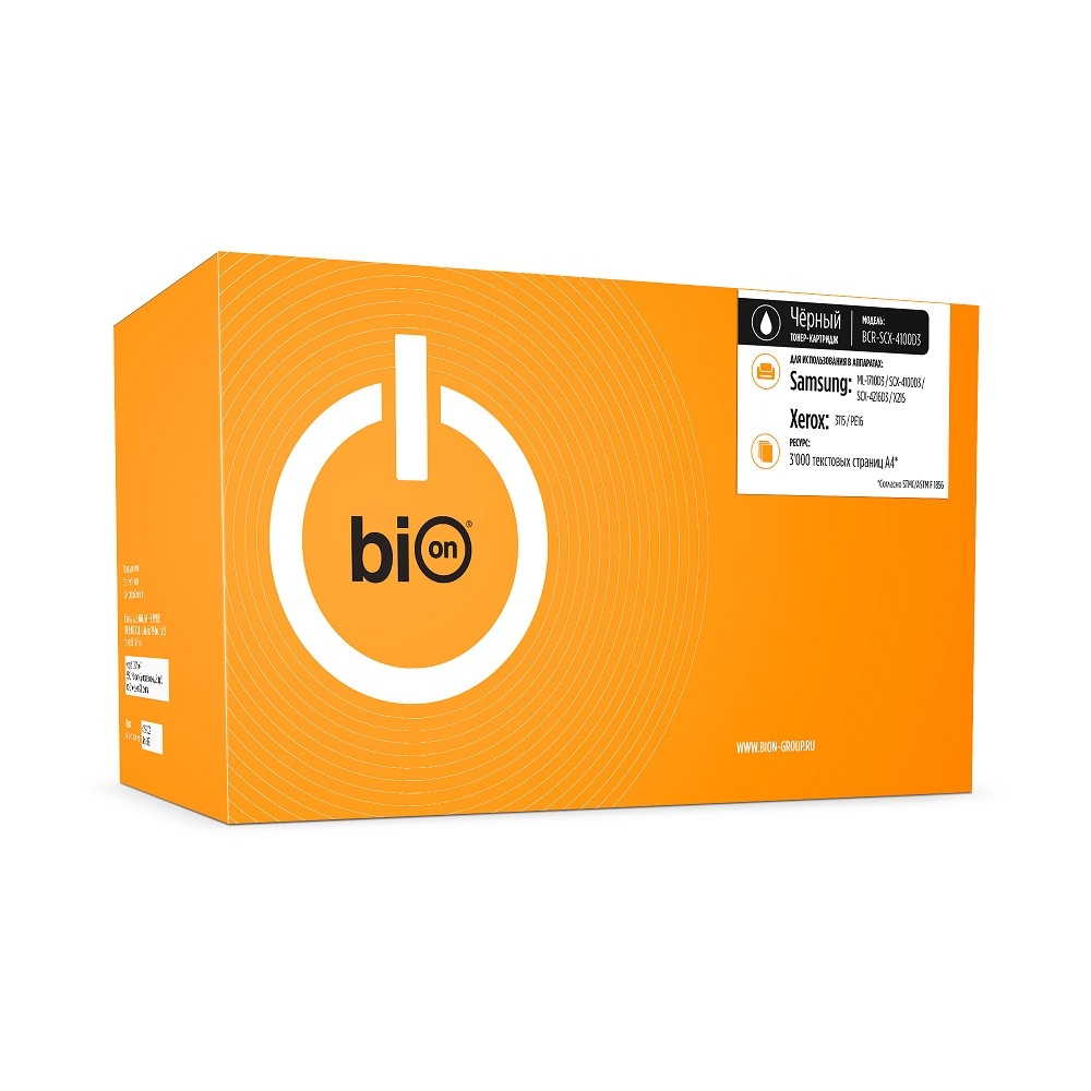 Bion BCR-SCX-4100D3 Картридж для Samsung { ML-1500/1510/1710/1710P/1740, SCX-4016/4100/4116/4216F, SF-560/565P/750; Xerox Phaser 3115/3120/3121/3130, WorkCentrePE16 }  (3000  стр.), Черный, с чипом