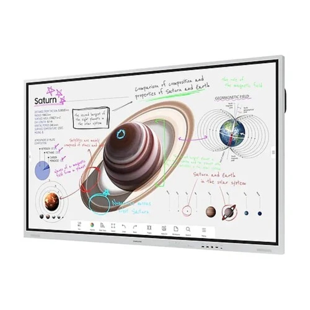 Интерактиваный дисплей Samsung Flip Pro, 75 дюймов, UHD интерактивный дисплей, 4 одновременных касания (до 20 касаний при подключении внешнего источника), светло-серый цвет, OPS-слот