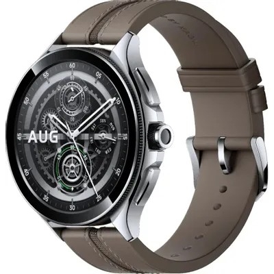 Часы наручные Xiaomi Смарт-часы Xiaomi Watch 2 Pro - Bluetooth® Silver Case with Brown Leather Strap M2234W1 (BHR7216GL)