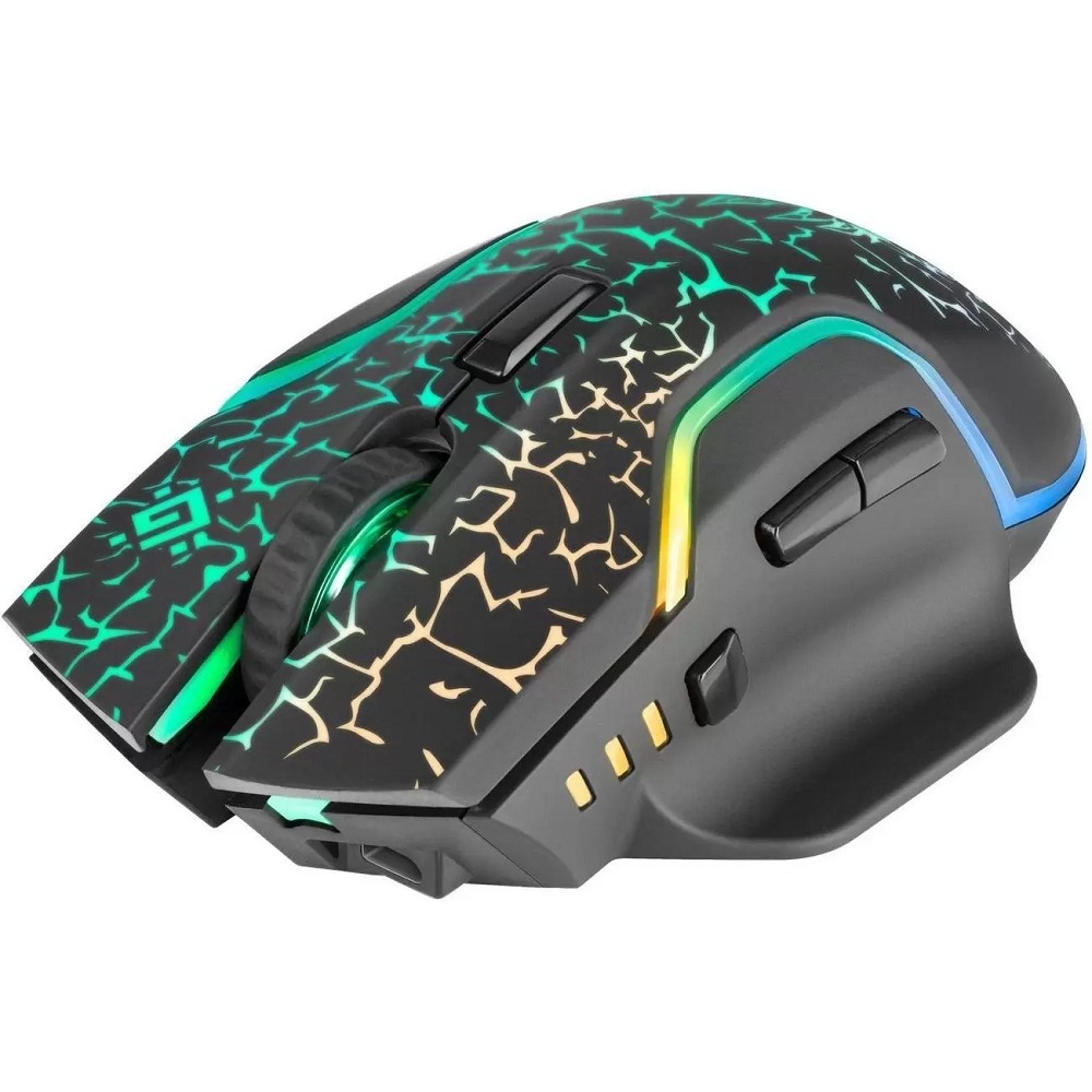 Беспроводная игровая мышь Defender Oneshot GM-067 черный,LED,7D,300 мАч, 3200dpi  [52067]