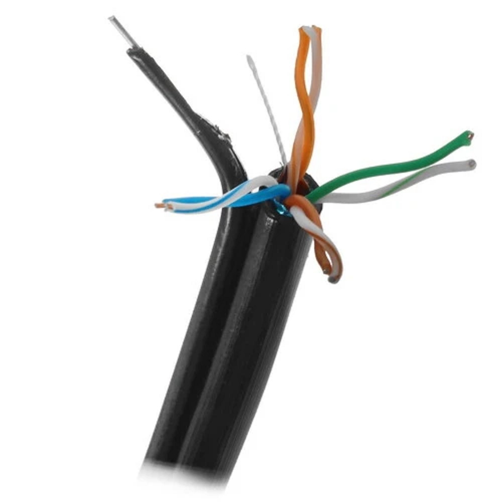 5bites Кабель FS5500-305APE-M FTP / SOLID / 5E / CCAG / PE / BLACK / OUTDOOR / MESSENGER / DRUM / 305M