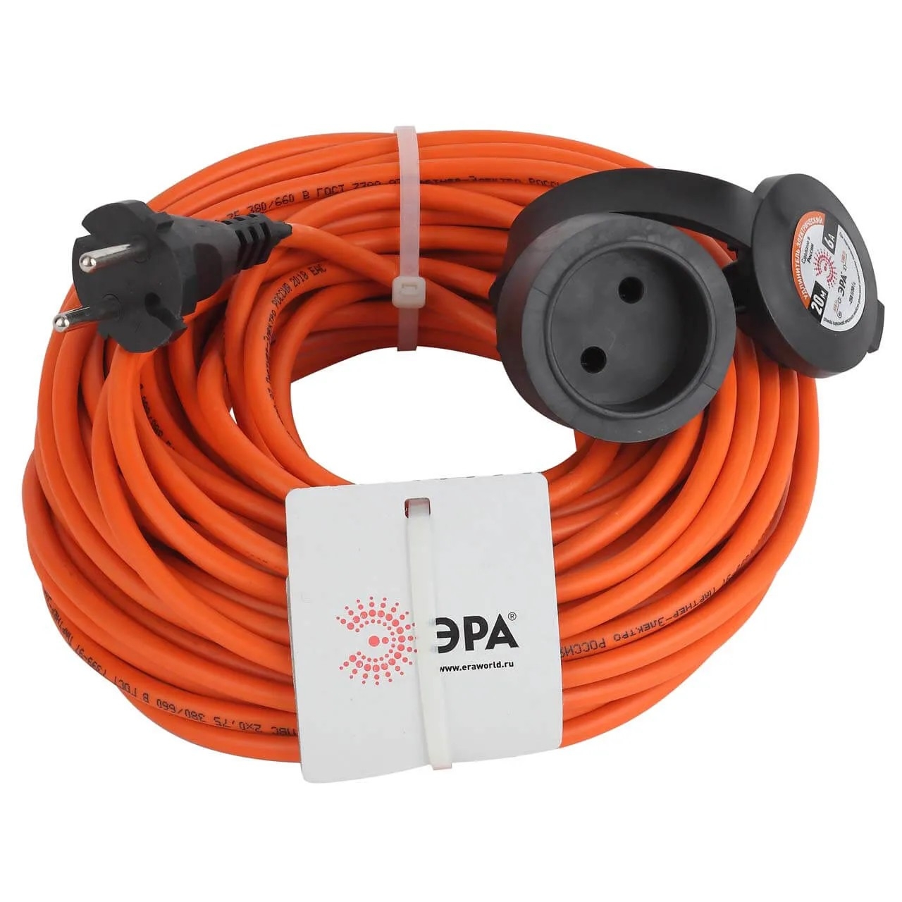 Удлинитель силовой ЭРА UPx-1-2x0.75-20m-IP44 в бухте б/з 1 гн 20м ПВС 2х0.75 (10/240)