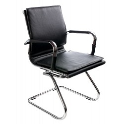 Бюрократ CH-993-Low-V/Black (Кресло, низкая спинка ,черный, искусственная кожа, полозья хром)