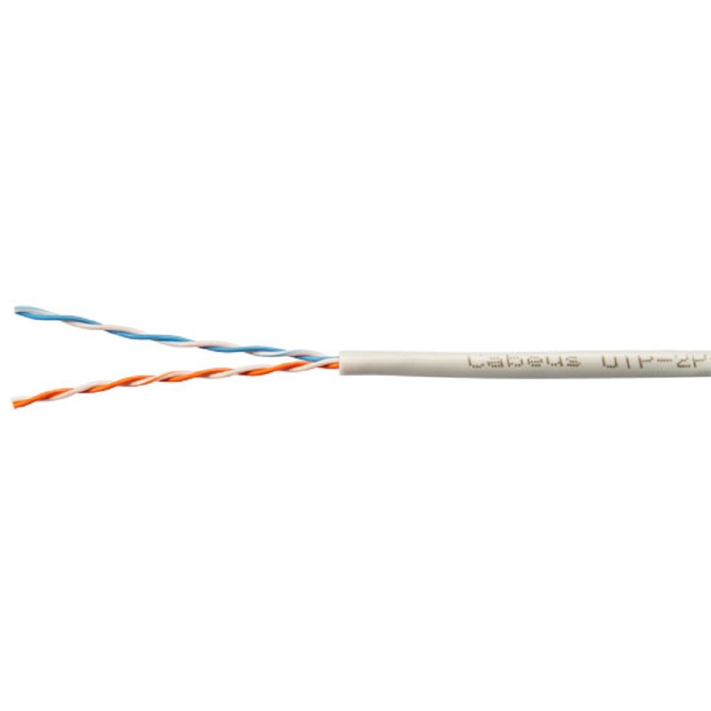 Cabeus UTP-2P-Cat.5e-SOLID-GY-LIGHT-500 Кабель витая пара UTP (U/UTP), категория 5e, 2 пары 0,48мм (24 AWG), одножильный, PVC нг(А)-LS, серый (500 м) 500м