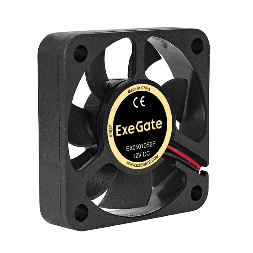 Вентилятор 12В DC ExeGate EX05010S2P (50x50x10 мм, Sleeve bearing (подшипник скольжения), 2pin, 5000RPM, 27dBA) <EX283365RUS>