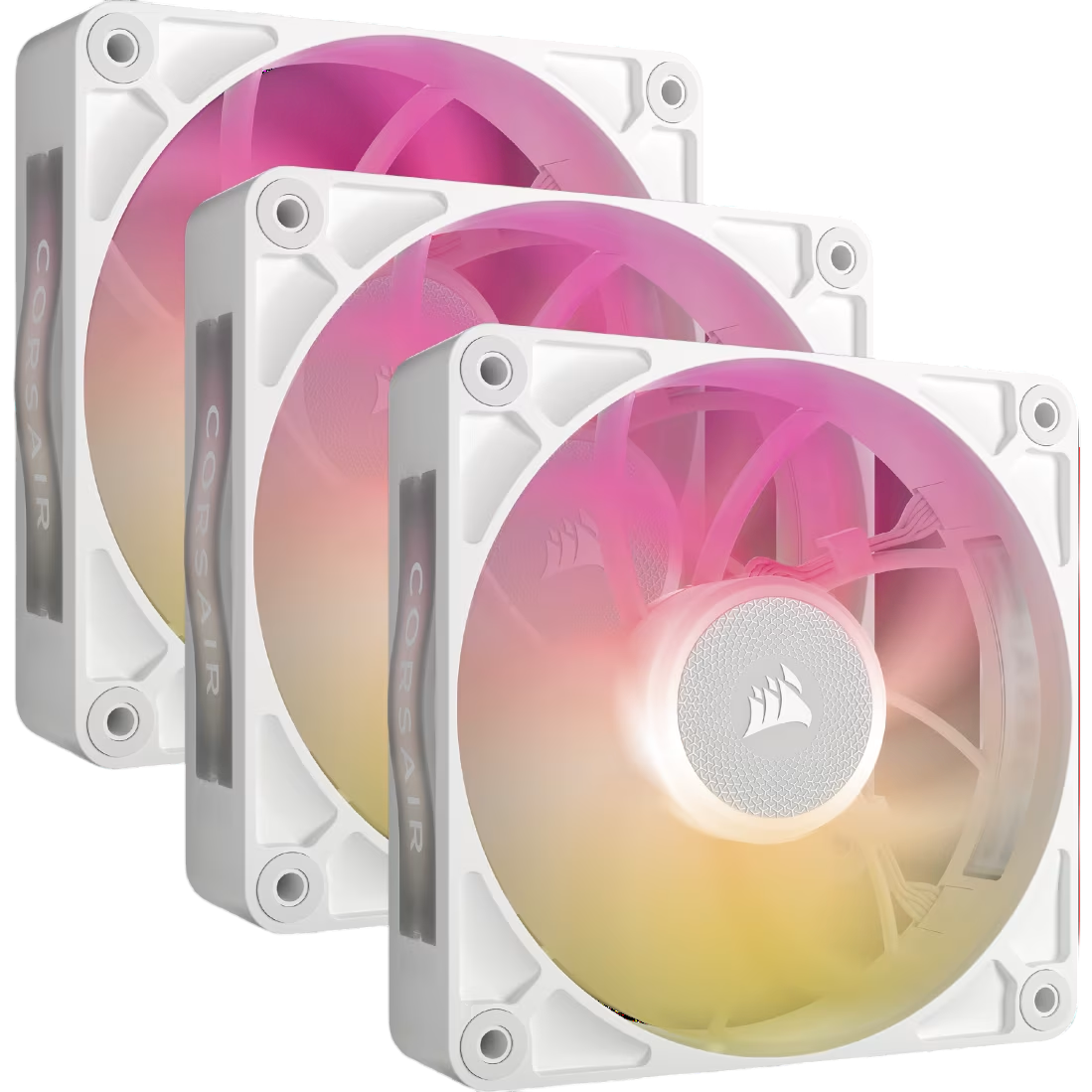 Кулер для корпуса/ Case Cooler Corsair iCUE LINK RX120 MAX RGB (120x120x30mm, 4-pin PWM, RGB, 71.3CFM, 29.5dBA, 2000RPM, White, 3pcs)