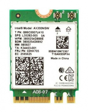 Плата сетевого контроллера/ Intel Wi-Fi 6 AX200, 2230, 2x2 AX+BT, No vPro, 985927