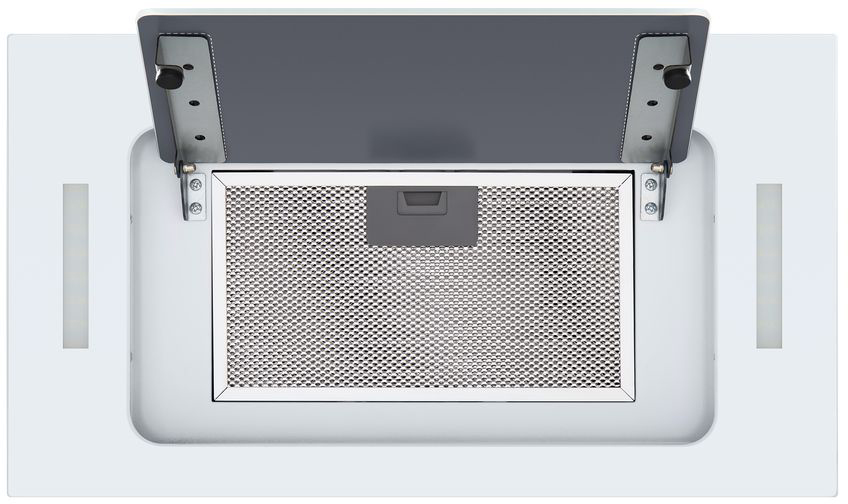 ВЫТЯЖКА HOMSair CROСUS PUSH 52 Glass White/ полновстраиваемая, кнопочное управление, 3 скорости, 850 м3/ч, до 30 м2, 53 дБ, угольный фильтр CF02X - 2 шт, ШхВхД: 518х191х290 мм, белый цвет