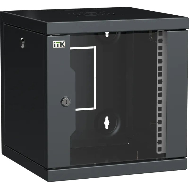 ITK LINEA WS Шкаф 10" 9U 320х310мм дверь обзорная со стеклом черный