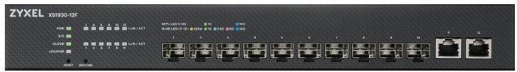 XS1930-12F-ZZ0101F - Smart L3 Lite Multi-Gigabit Fiber Switch Zyxel NebulaFlex XS1930-12F, 10xSFP+, 2xRJ-45: 1/2.5/5/10G, rack 19" все наши цены всегда включают НДС