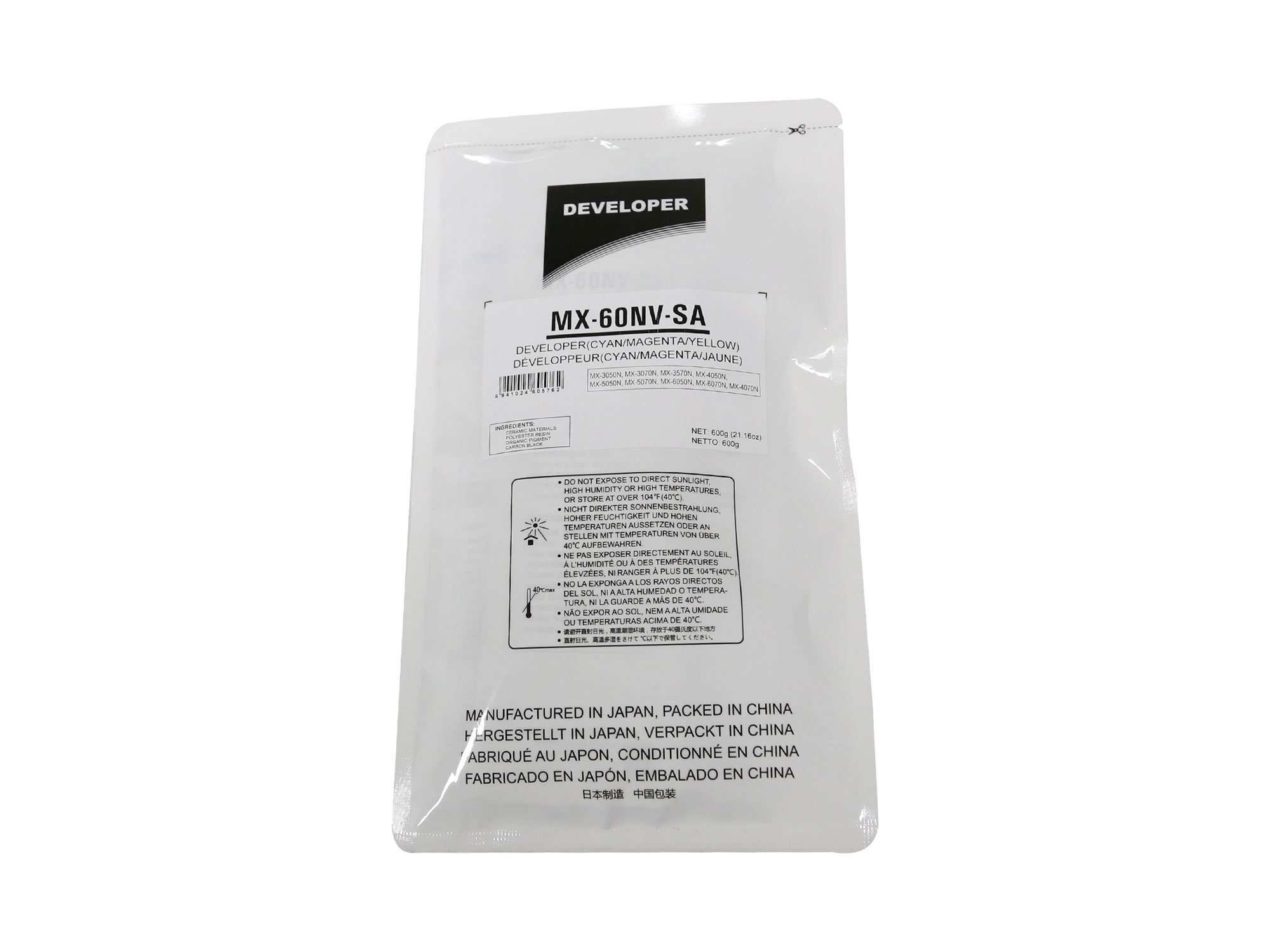 Тонеры и девелоперы Девелопер MX-60NVSA для SHARP MX-3050N/4050N/5070N/C3081R/C5081D (CET) CMY, 600г, 400000 стр., CET171010