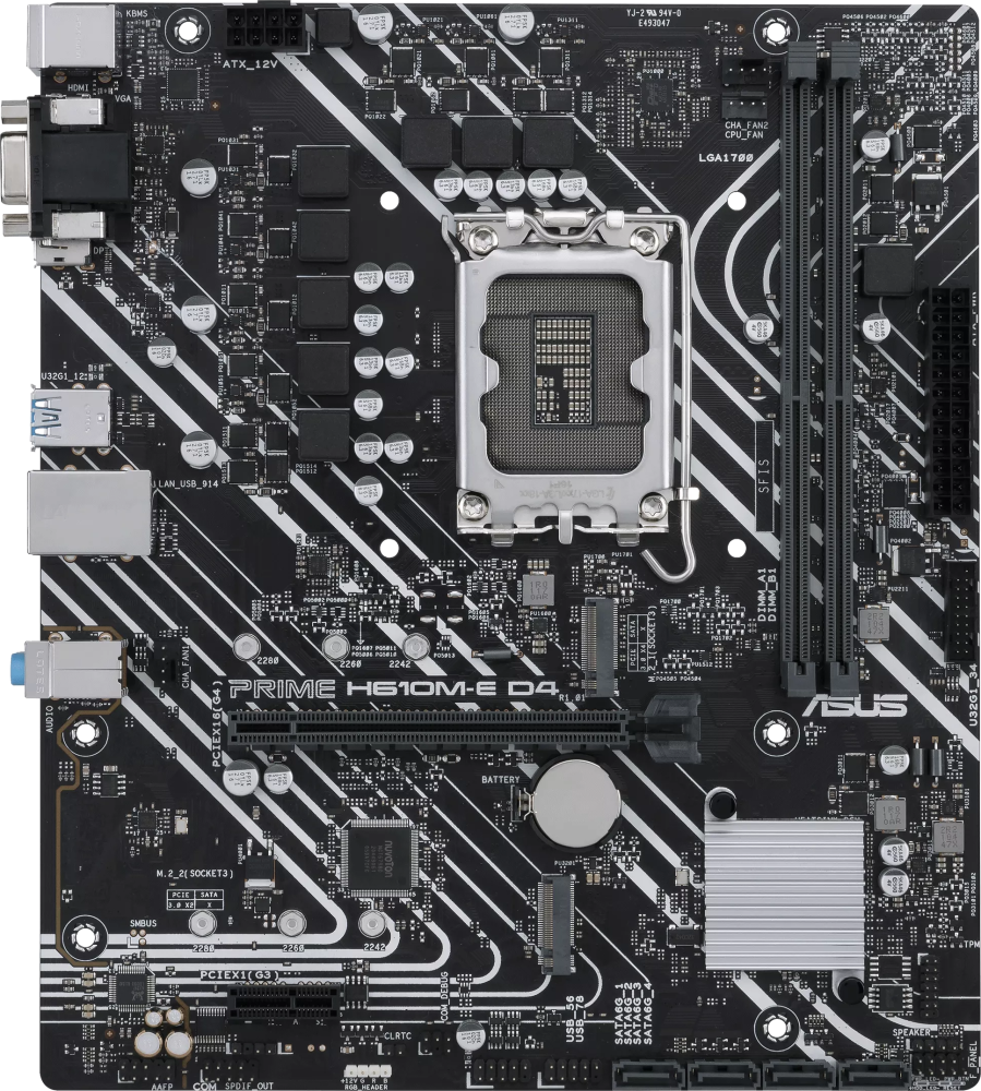 Материнская плата ASUS H610M-E D4 CSM LGA1700 mATX 2xDDR4 PCI-Ex16 PCI-Ex1 2xM.2 DP HDMI VGA GLAN