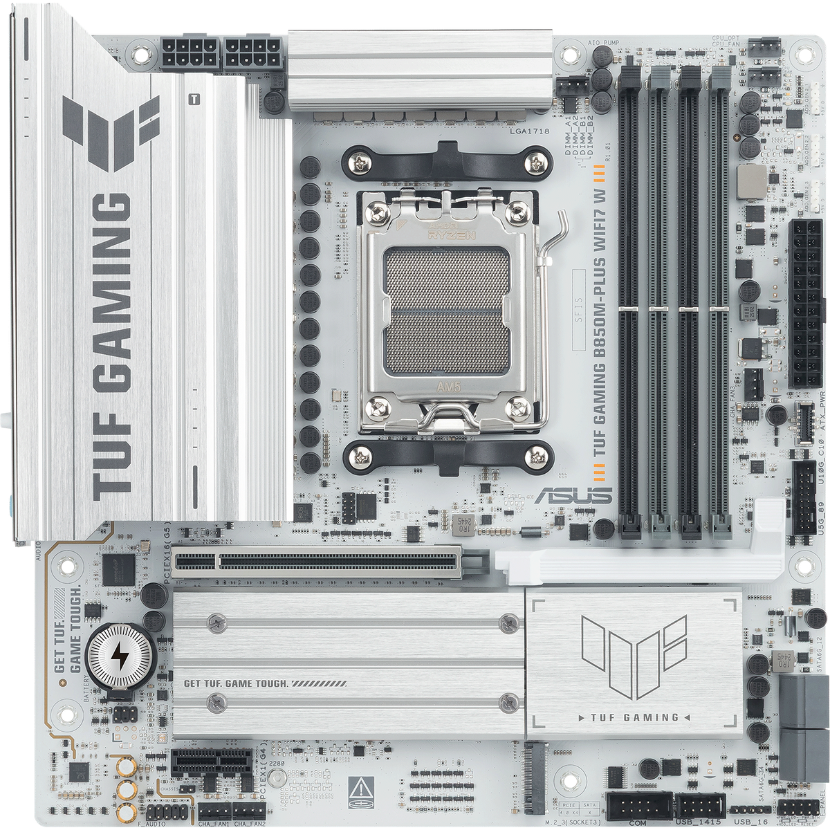 Материнская плата ASUS TUF GAMING B850M-PLUS WIFI7 WI, AM5, B850, 4*DDR5, 4*SATA, 3*M.2, 7*USB 3.2, 4*USB 2.0, Type-C, 1*PCIx16, 1*PCIx1, DP+HDMI, mATX; 90MB1MD0-M0EAY0