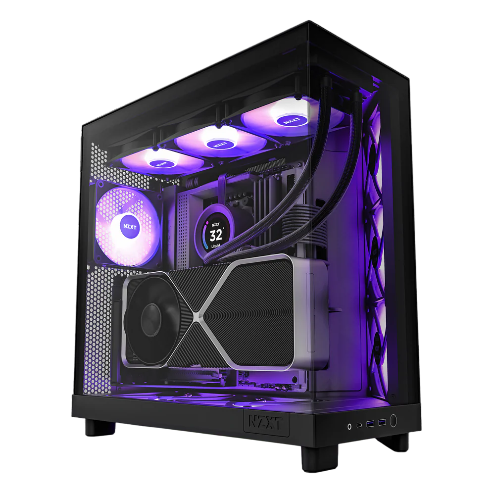 Корпус NZXT CC-H61FB-R1 H6 Flow RGB, Midi-Tower, 3x120мм RGB, ATX