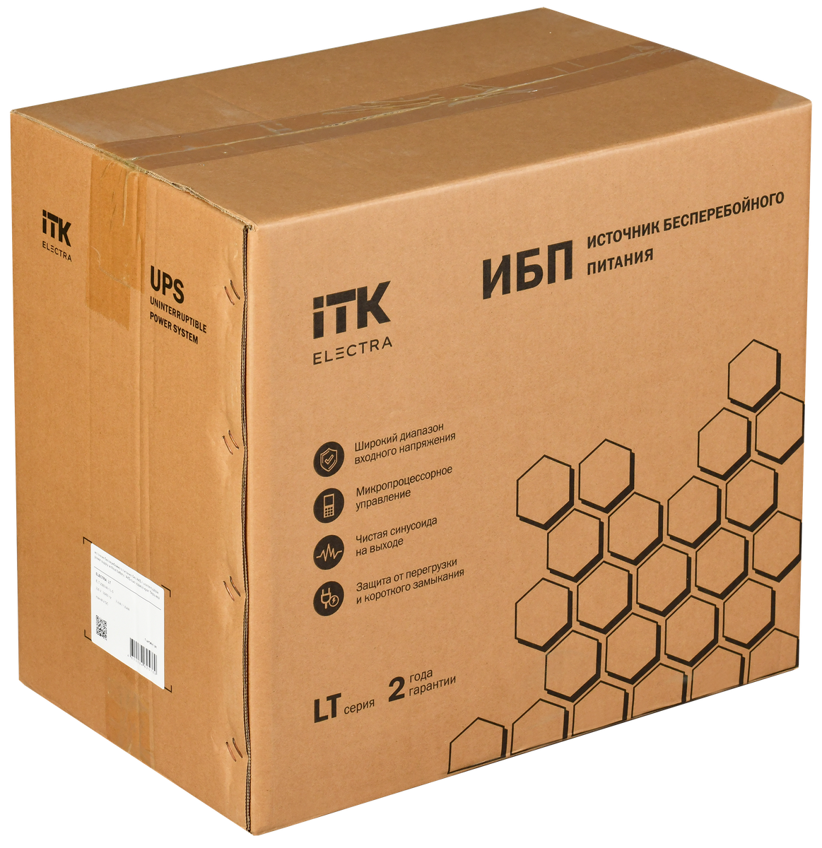 ITK ELECTRA LT ИБП однофазный линейно-интерактивный 2кВА/1,6кВт 3хSchuko LCD дисплей 48VDC без АКБ USB RJ45/11