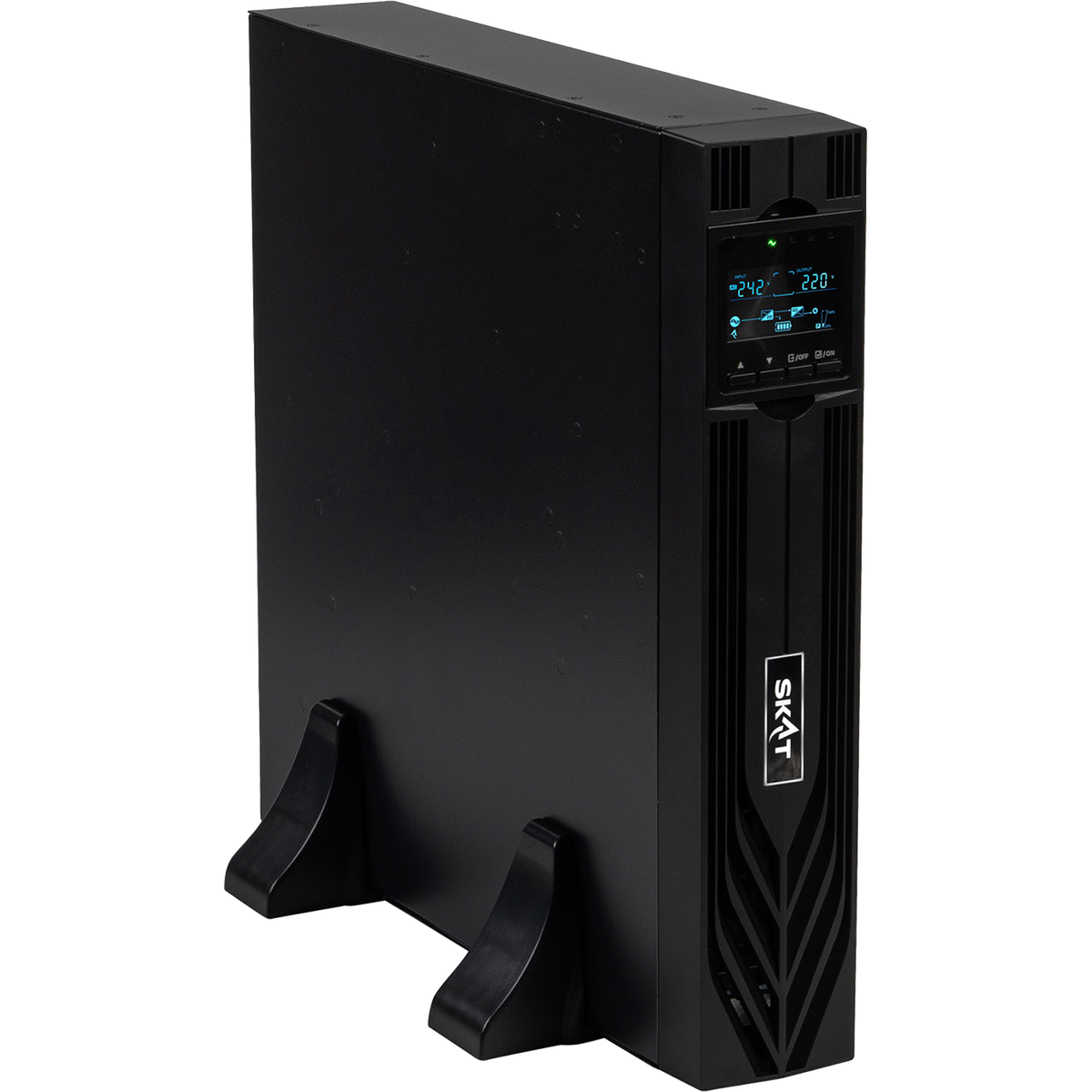 8769 Источник бесперебойного питания SKAT-UPS 2000-RACK-ON-4X9-E P3 2000ВА/2000 Вт, 2U, On-Line, синус, встр. АКБ 48В (4x9Ач), 8хC13, USB, RS232, RS485, параллельный порт, слот для карт (SNMP, реле), EPO, ШхГхВ 440х455х88, масса 22.7 кг