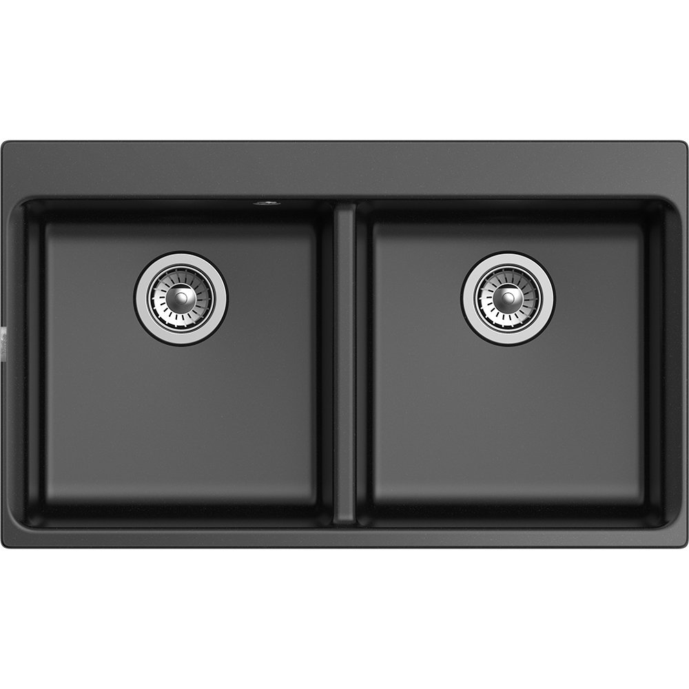 Rivelato X-90-2D nero RIVELATO Мойка AXEL 90-2D 2-чаши 870*520мм, монтаж: врезной, материал: кварц, цвет: черный