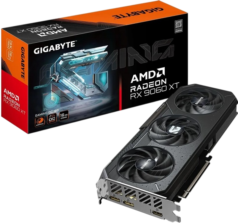 Видеокарта Gigabyte PCI-E 5.0 GV-R9060XTGAMING OC-16GD 1.0 AMD Radeon RX 9060XT 16Gb 128bit GDDR6 2780/20000 HDMIx1 DPx2 HDCP Ret