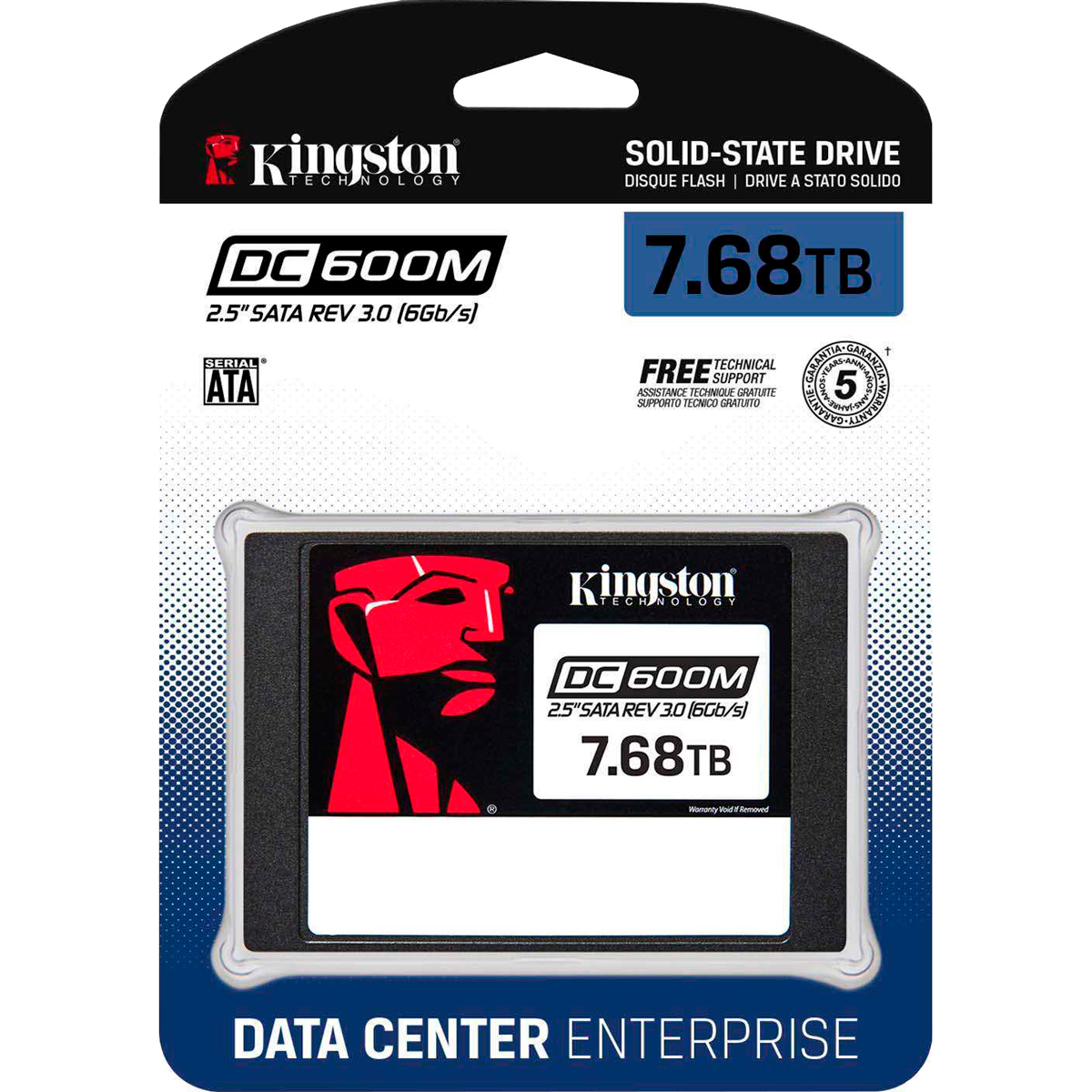 Твердотельный накопитель Kingston Enterprise SSD 7,68TB DC600M 2.5" SATA 3 R560/W530MB/s 3D TLC MTBF 2M 94 000/34 000 IOPS 14016TBW (Mixed-Use) 3 years