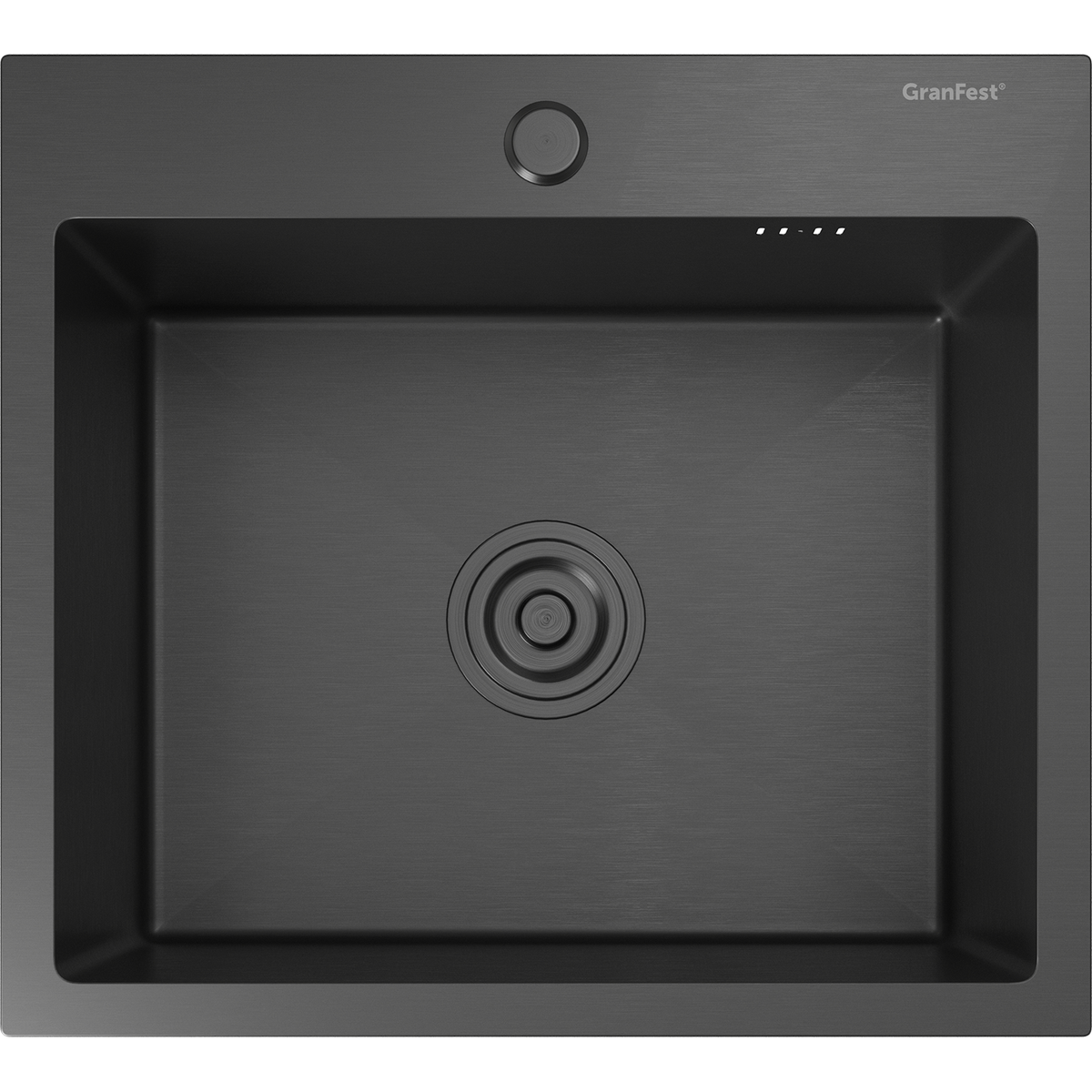 Кухонная мойка GranFest 5045 PVD graphite 1 чаша 450x350x205, монтаж: врезной, материал: нержавеющая сталь, графит