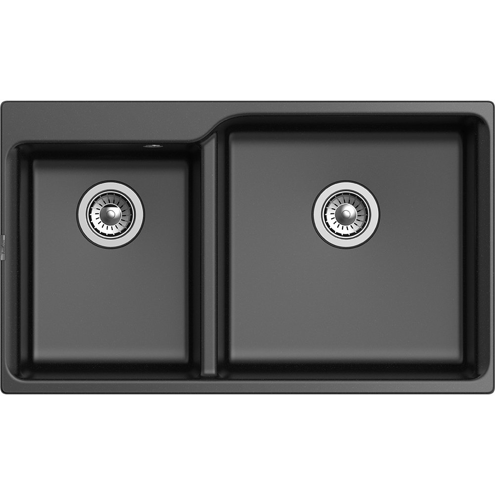 Rivelato X-90D nero RIVELATO Мойка AXEL 90D 2-чаши 870*520мм, монтаж: врезной, материал: кварц, цвет: черный