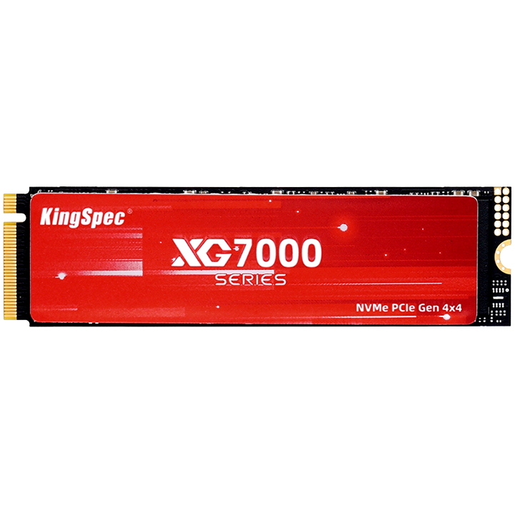 Твердотельный накопитель/ Kingspec SSD XG7000 2280, 512GB, M.2(22x80mm), NVMe, PCIe 4.0 x4, 3D NAND, R/W 7200/4400MB/s, IOPs 630 000/390 000, TBW 300, DWPD 0.89, with Heat Sink (3 года)