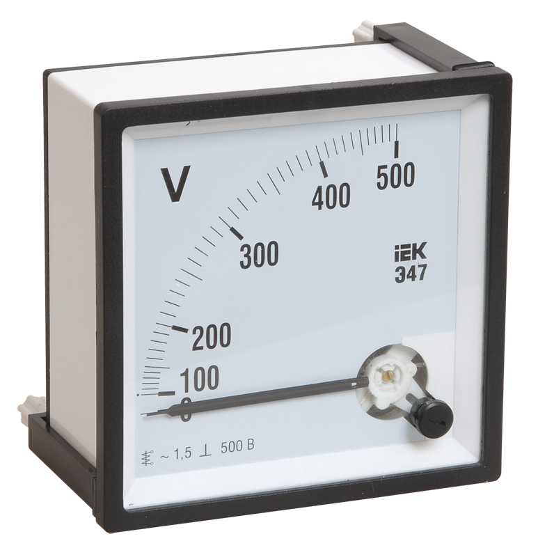 Вольтметр Э47 96х96мм 500В кл. точн. 1.5 IEK IPV20-6-0500-E