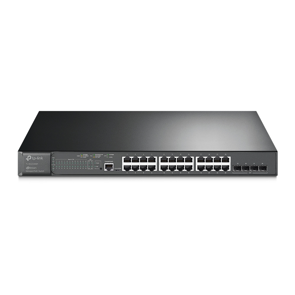 Коммутатор/ JetStream 28-port Gigabit L2+ Managed Switch with 24-port PoE+, PoE budget up to 384W, support SDN UKplug