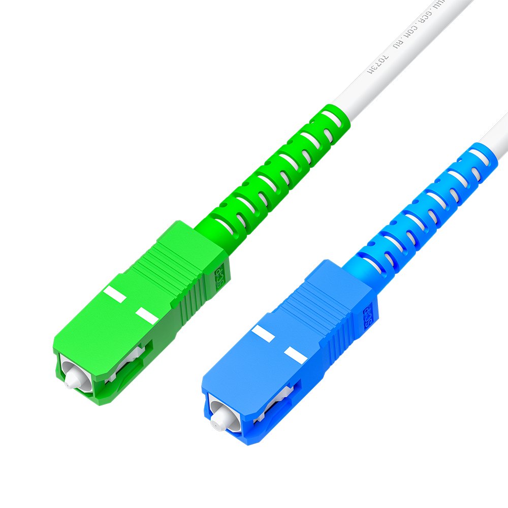 GCR PRO Патч-корд оптический 70.0m переходной SC/APC - SC/UPC Simplex одномодовый SM 9/125, LSZH, белый