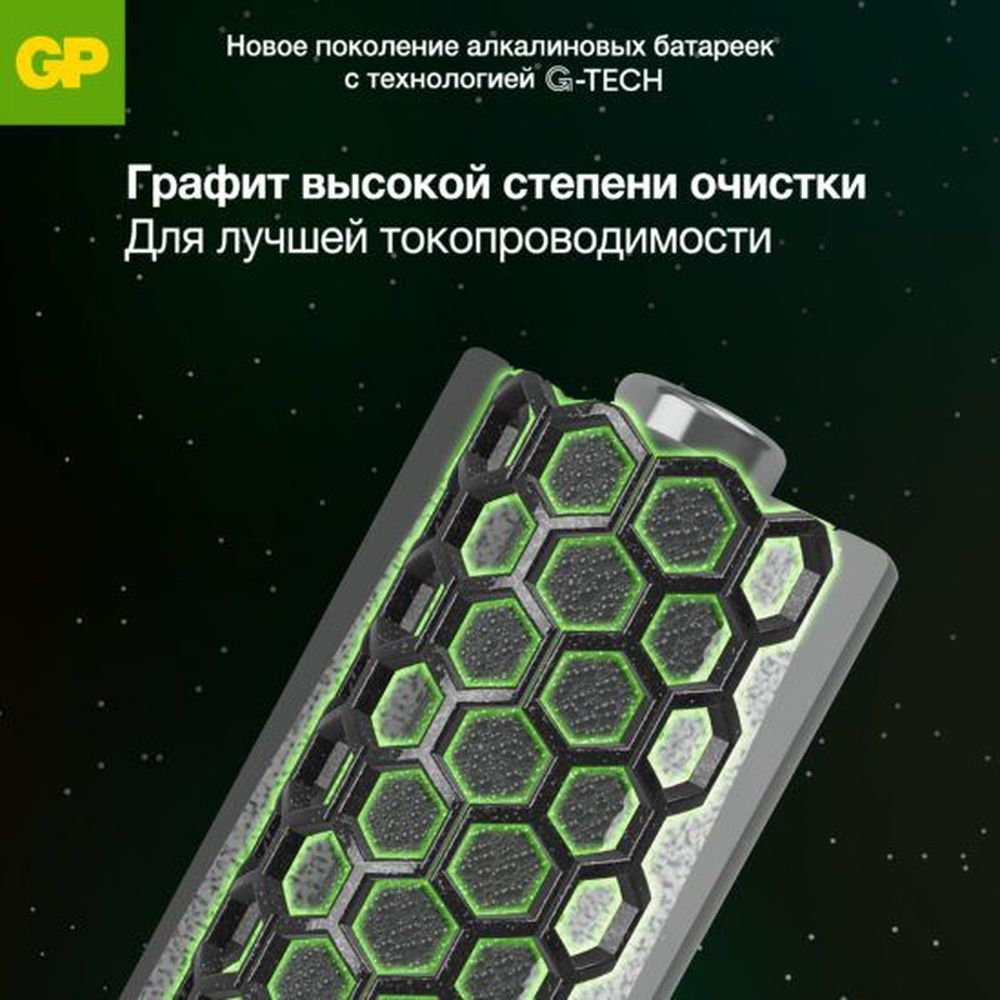 Алкалиновые батарейки GP Super Alkaline G-Tech 13А типоразмера D - 2 шт. на блистере (2 шт.)