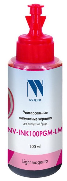 Чернила NVPrint NV-INK100 универсальные Light Magenta пигментные для аппаратов Epson (100мл) Китай
