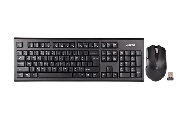 Клавиатура + мышь A4Tech 3000NS клав:черный мышь:черный USB беспроводная Multimedia