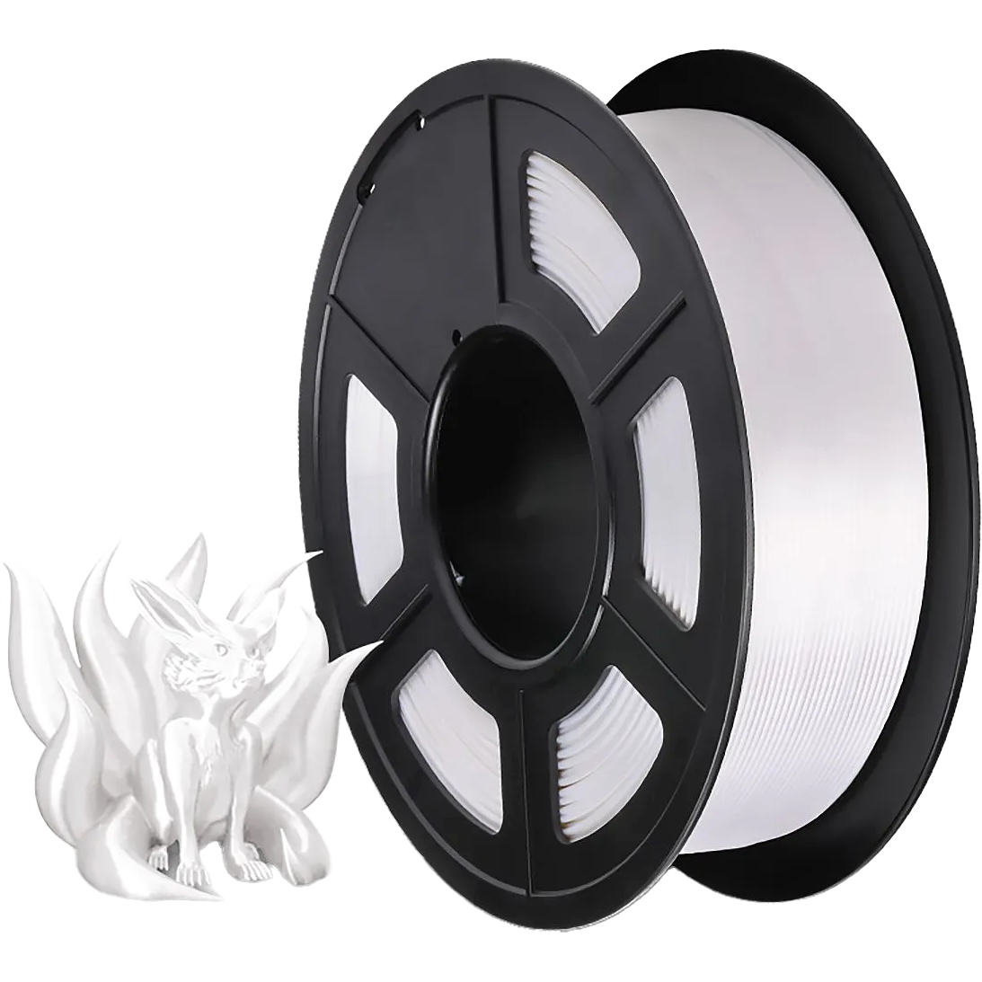 -/ Филамент NVPRINT Silk PLA+ White для 3D печати диаметр 1.75мм  длина 330 метров  масса 1 кг