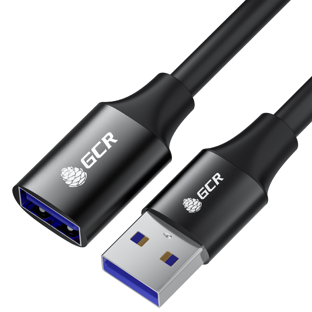 GCR PRO Удлинитель 3.0m USB 3.0 (USB 3.2 Gen 1), AM/AF, 5 Гбит/с, черный, AL корпус, медь, экранирование, армирование