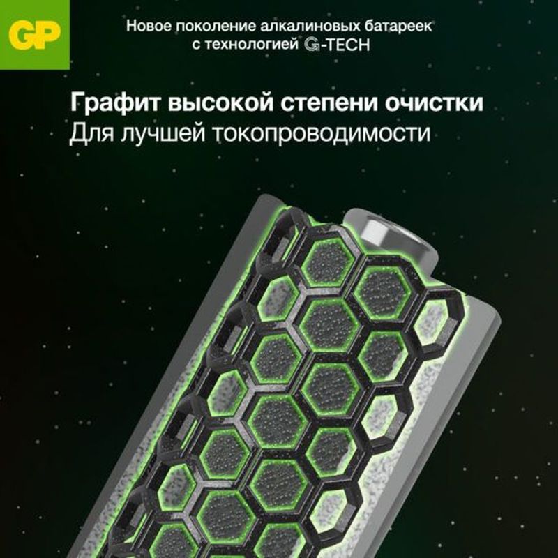Алкалиновые батарейки GP Super Alkaline G-Tech 13А типоразмера D - 2 шт. на блистере (2 шт.)
