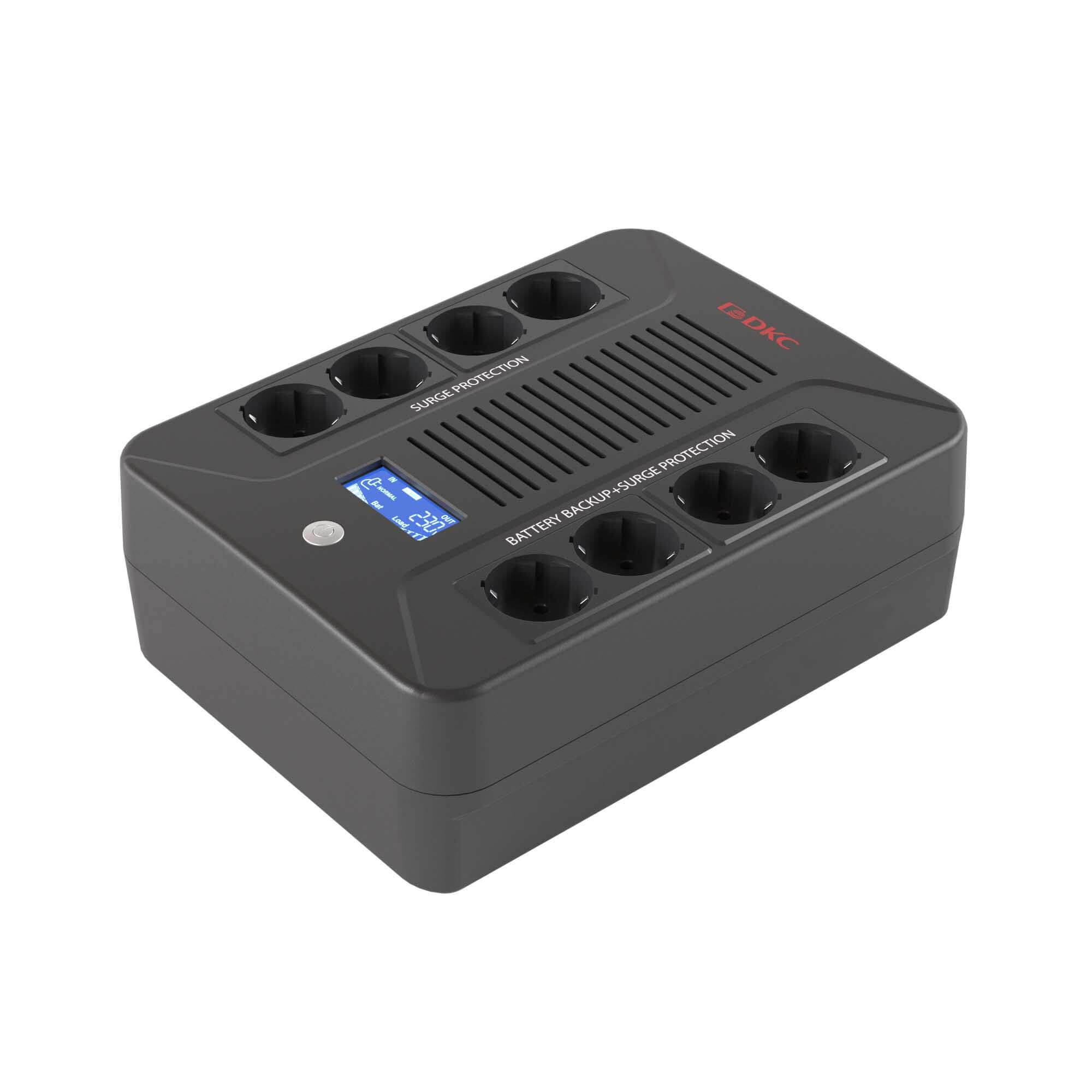 DKC INFOPDU800LCD Линейно-интерактивный ИБП ДКС серии Info PDU, 800 ВА/480 Вт, 1/1,8xSchuko, LCD, 1x8Aч