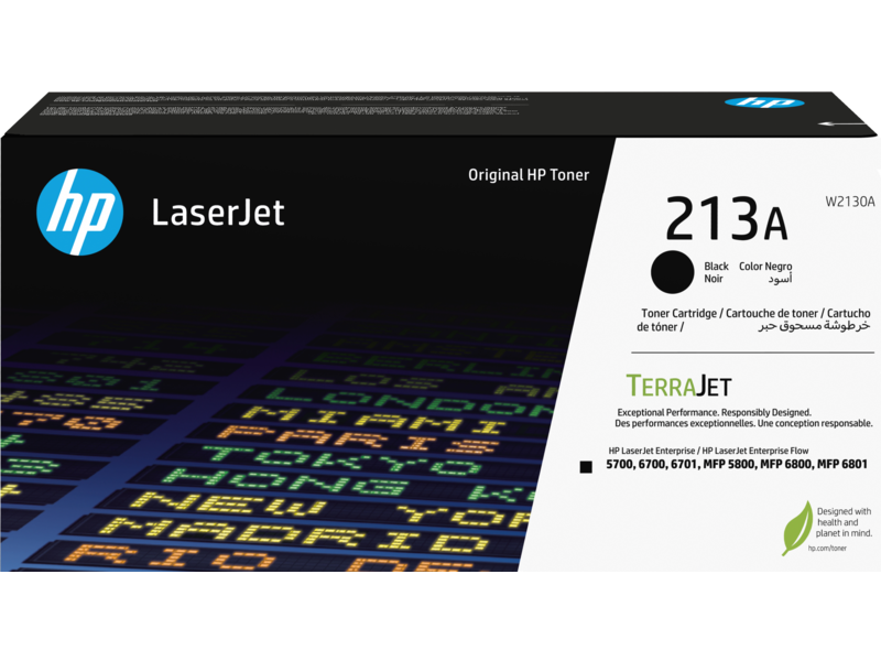 W2130A - 213A Blk Original LaserJet Toner Crtg for Color LaserJet Ent 5700/5800/6700/6800, up to 3500 pages