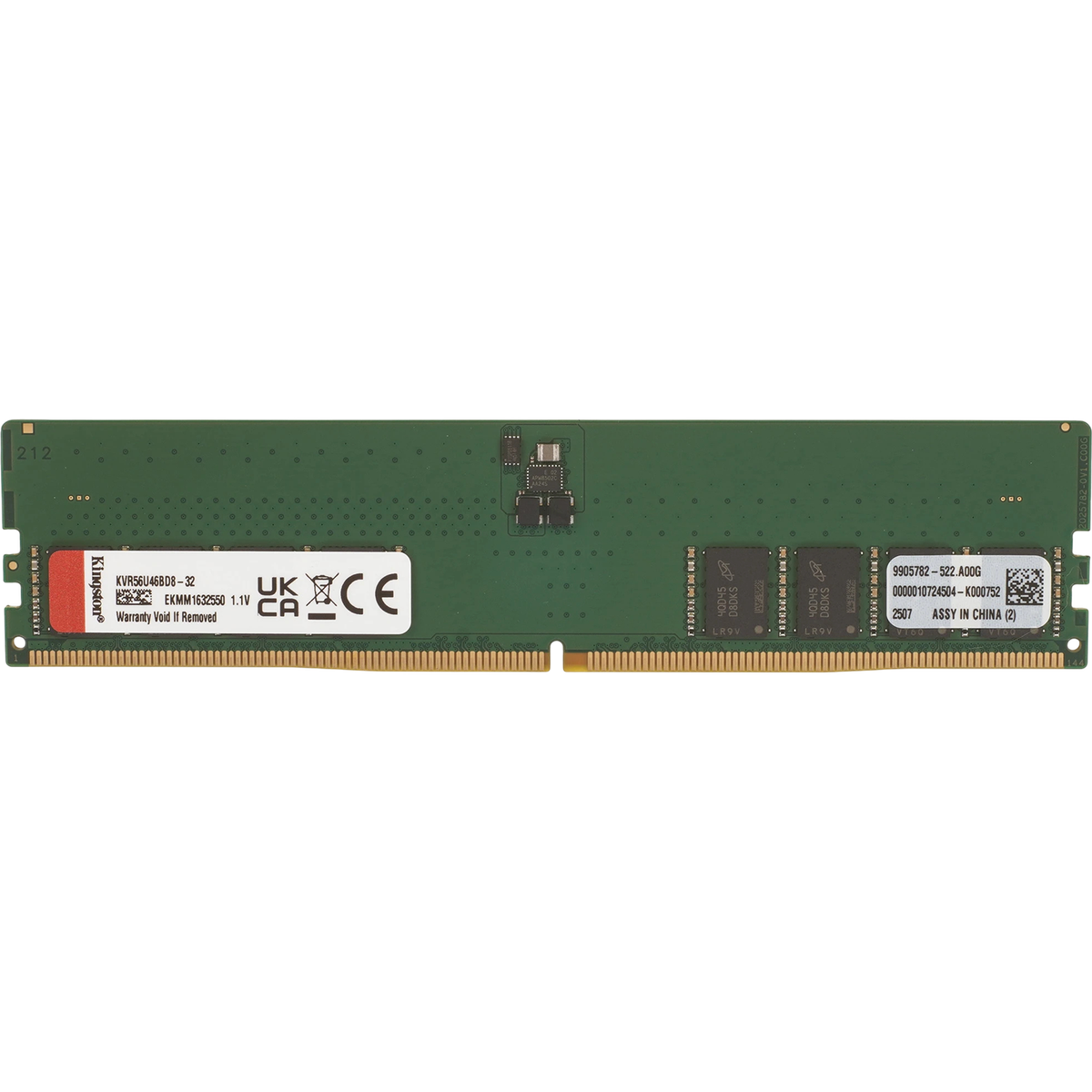Память оперативная/ Kingston 32GB 5600MT/s DDR5 Non-ECC CL46 DIMM 2Rx8 bulk