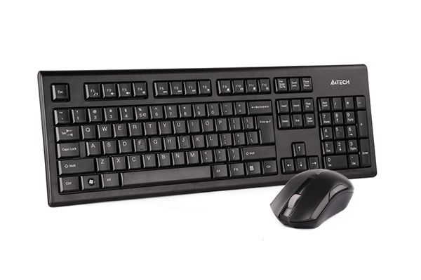Клавиатура + мышь A4Tech 3000NS клав:черный мышь:черный USB беспроводная Multimedia